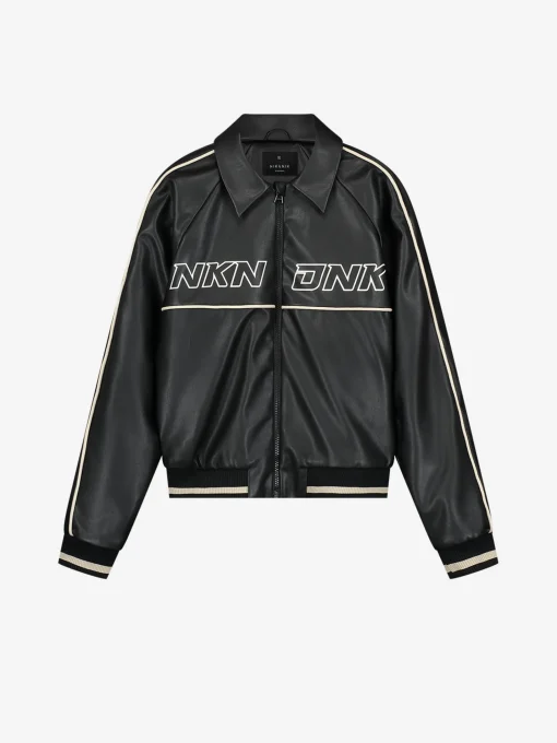 Leren-look bomber jas