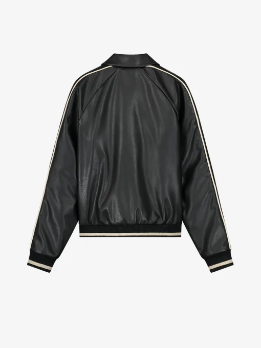 Leren-look bomber jas