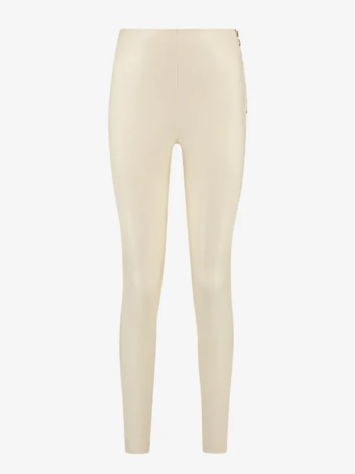 Leren-look broek met hoge taille