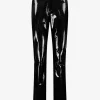 Leren-look broek met rechte pijpen