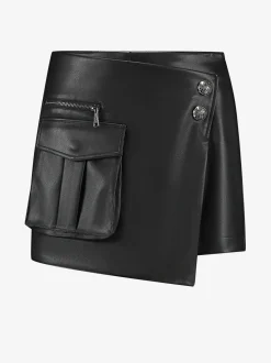 Leren-look skort
