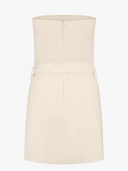 Linen strapless playsuit