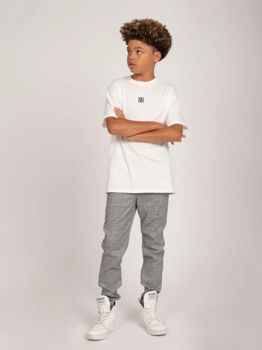 Low rise geruite broek