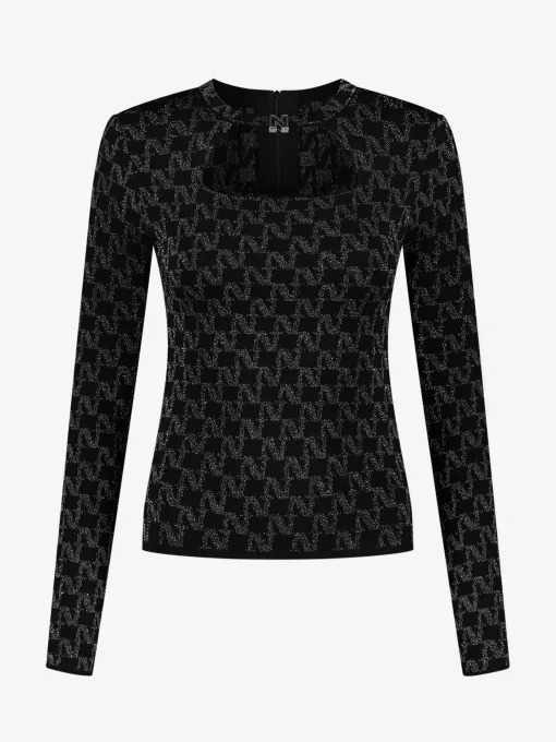 Lurex Monogram top with N slide