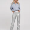 Metallic rechte broek