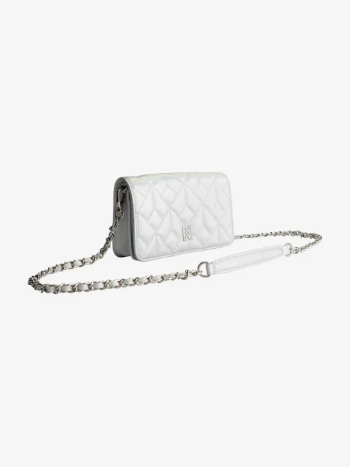Metallic schoudertas met ketting