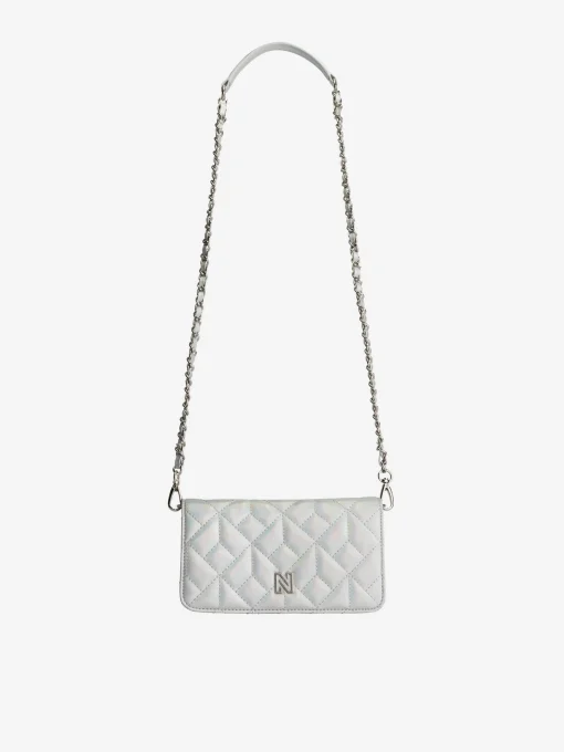 Metallic schoudertas met ketting