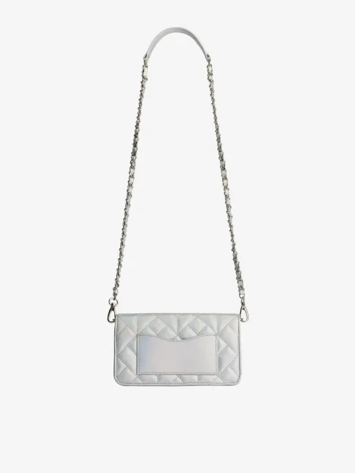 Metallic schoudertas met ketting