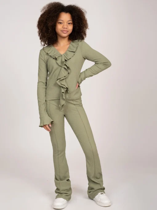 Mid rise flared broek