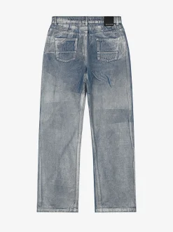 mid rise metallic broek