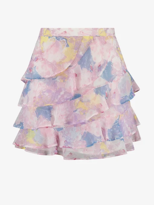Mid rise rok met bloemenprint