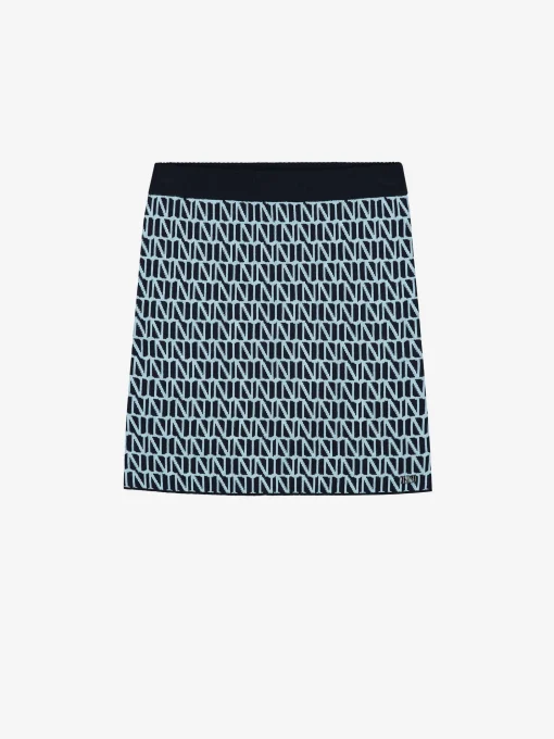 Mid rise rok met logo patroon