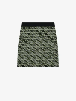 Mid rise rok met logo patroon
