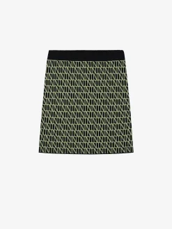 Mid rise rok met logo patroon