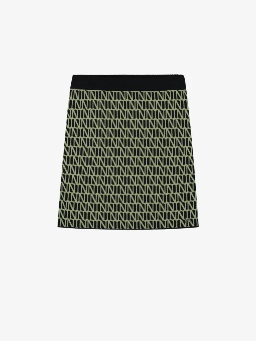 Mid rise rok met logo patroon