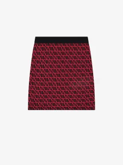 Mid rise rok met logo patroon