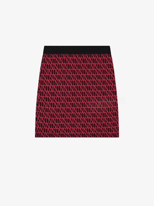 Mid rise rok met logo patroon