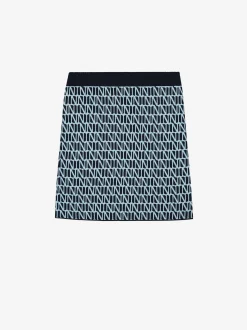 Mid rise rok met logo patroon