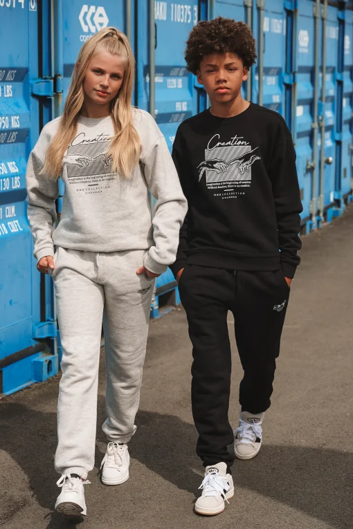 Mid rise sweatpants met graphic print