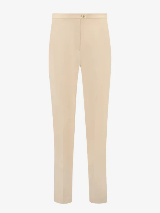 Mid waist pantalon met rechte pijpen