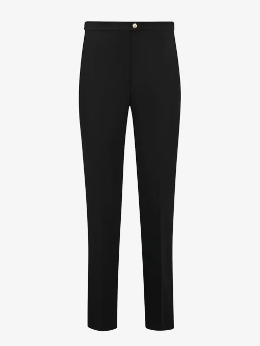 Mid waist pantalon met rechte pijpen