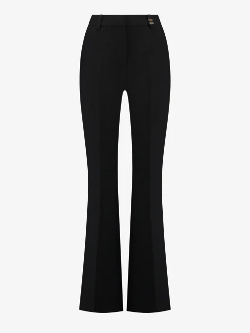 Mid waist pantalon met veter detail