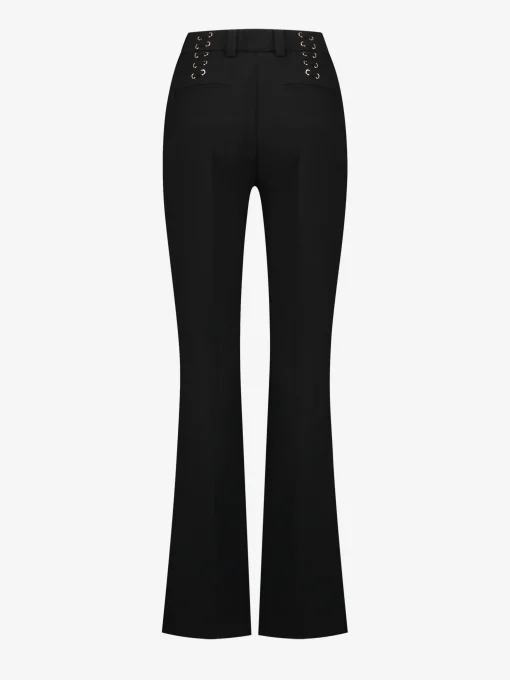 Mid waist pantalon met veter detail
