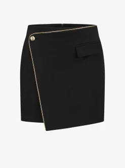 Mid waist rok met overslag