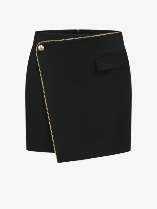Mid waist rok met overslag