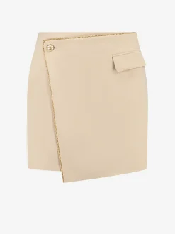Mid waist rok met overslag