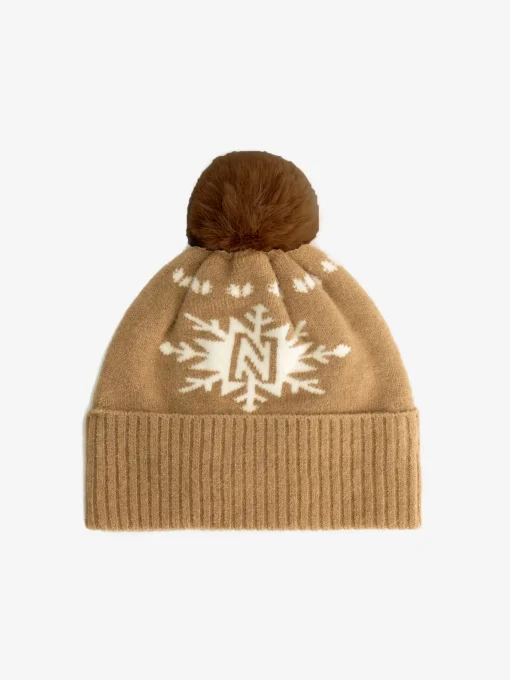 Muts met N-logo en fluffy pompon