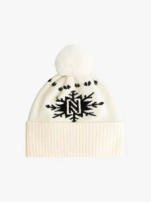 Muts met N-logo en fluffy pompon