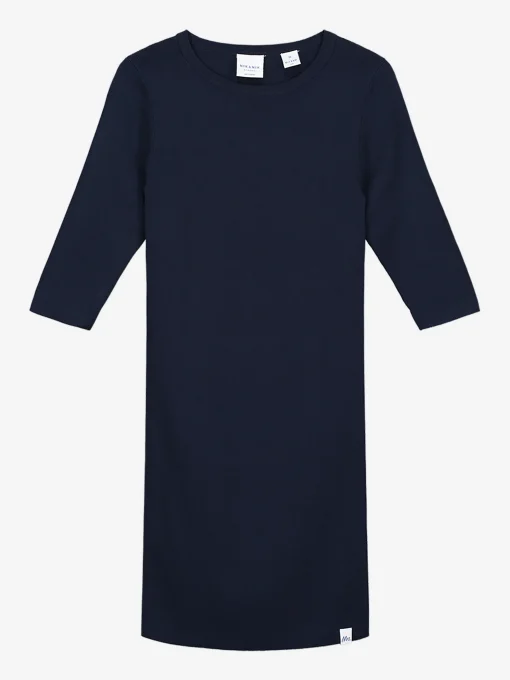 Navy jurk met driekwart mouwen