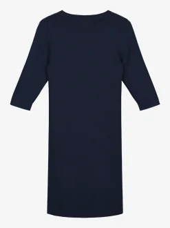 Navy jurk met driekwart mouwen