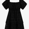 Off shoulder jurk met embroidery