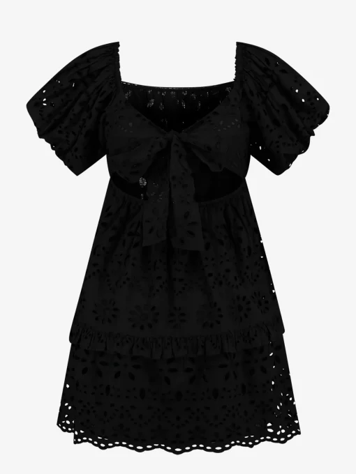 Off shoulder jurk met embroidery