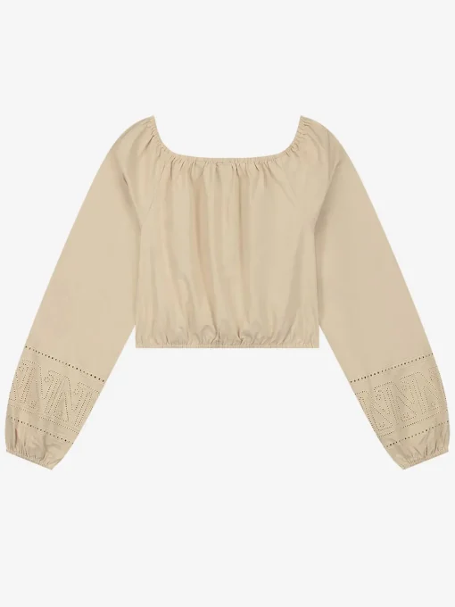 Off shoulder top met embroidery