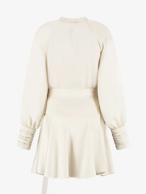Overslag jurk met satijnen look