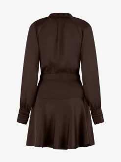 Overslag jurk met satijnen look