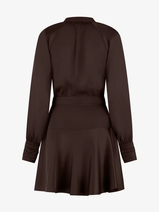 Overslag jurk met satijnen look