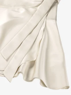Overslag jurk met satijnen look