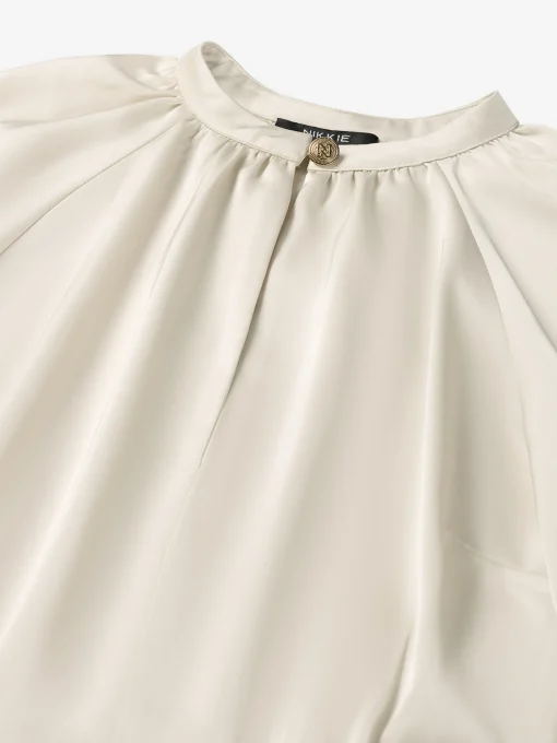 Overslag jurk met satijnen look