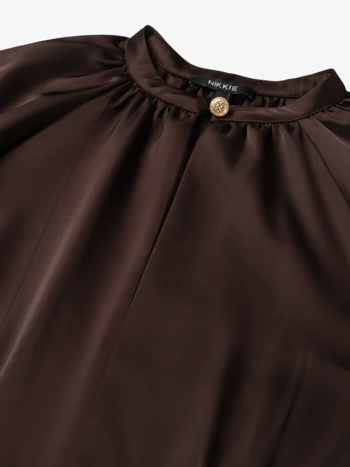 Overslag jurk met satijnen look