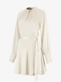 Overslag jurk met satijnen look
