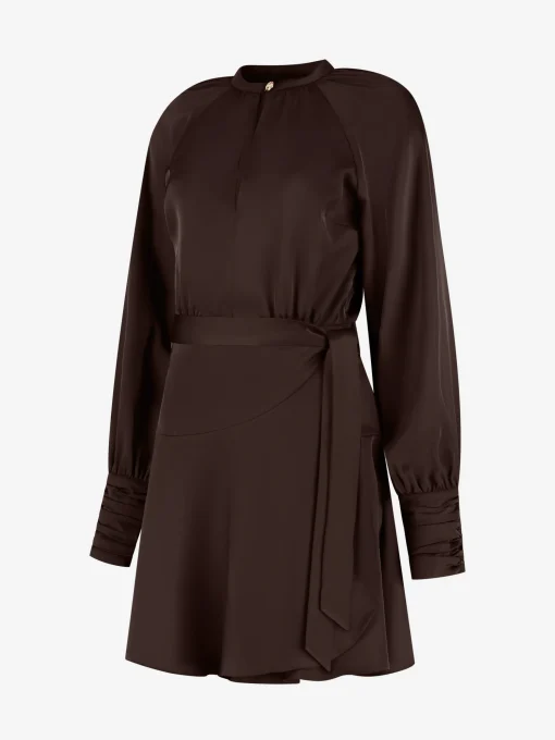 Overslag jurk met satijnen look