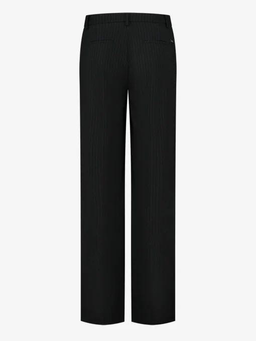 Rechte krijtstreep broek met middelhoge taille