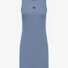 Rib jurk met open rug detail