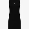 Rib jurk met open rug detail