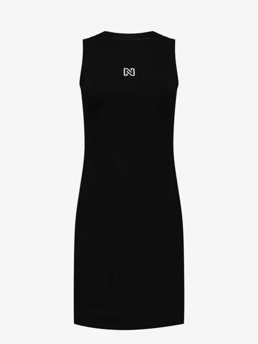 Rib jurk met open rug detail