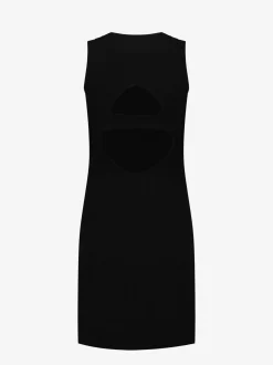 Rib jurk met open rug detail